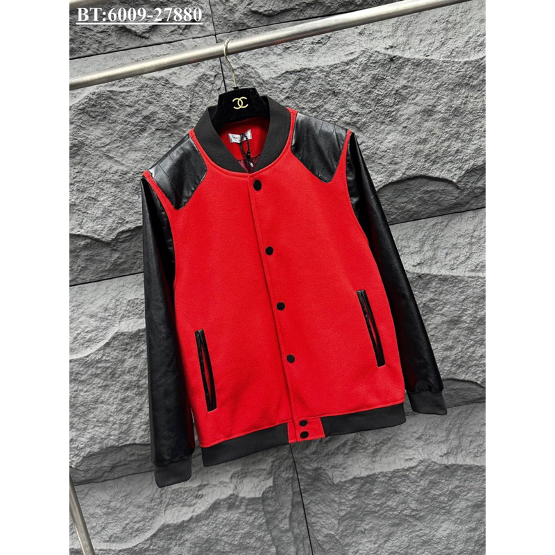 Áo khoác bomber Saint Laurent phối da đủ màu thiết kế hot trend Nam nữ New 2023