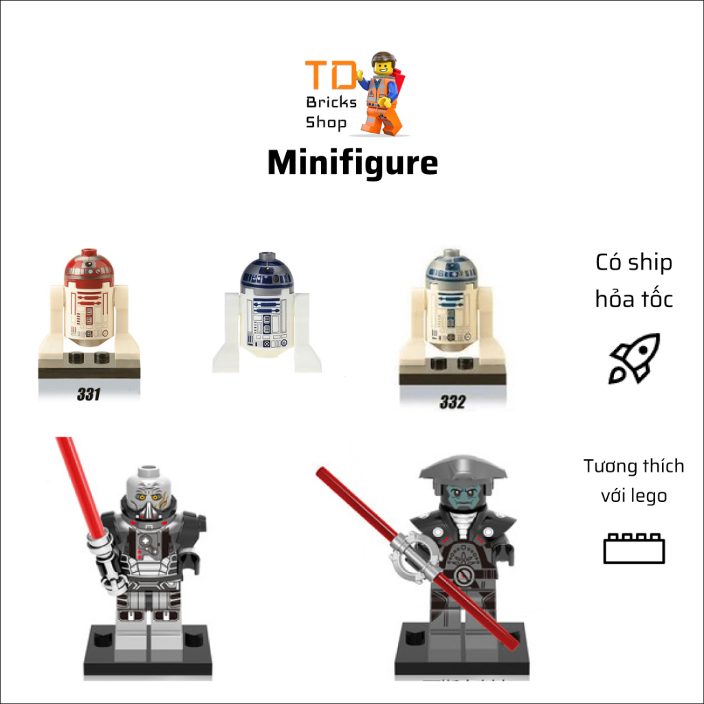 Minifigures, đồ chơi lắp ráp mô hình nhân vật trong phim Star war, hàng mới 100%, X0124, X0132, KF001