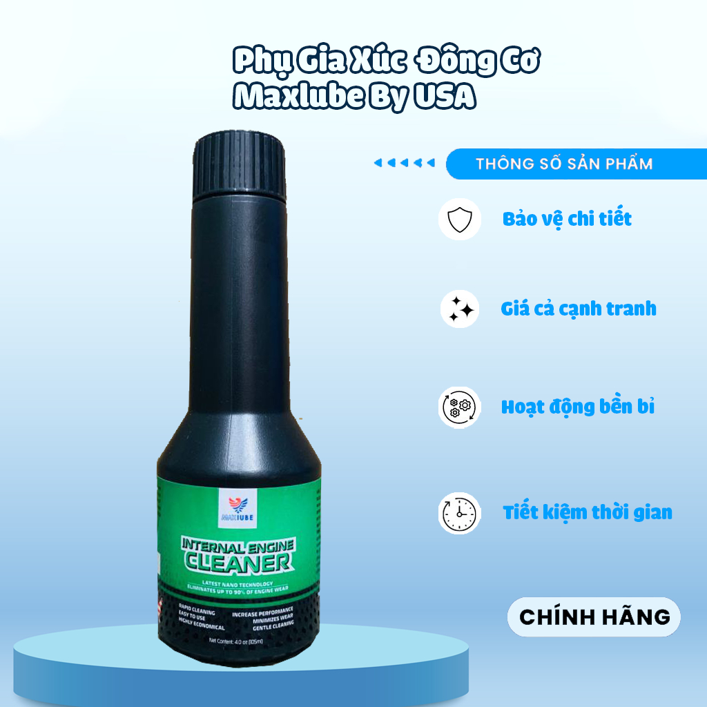 Phụ Gia Súc Rửa Động Cơ Xe Máy MAXLUBE INTERNAL ENGINE CLEANER 120ML - Made in USA
