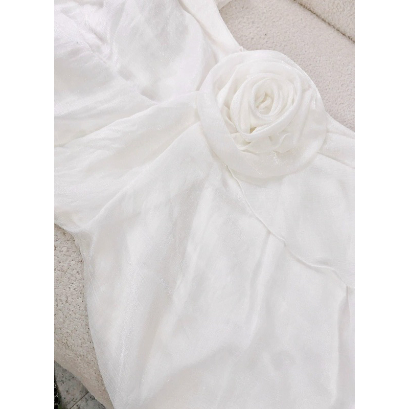 Đầm thiết kế dự tiệc , váy body hoa bèo hông sang chảnh T2M