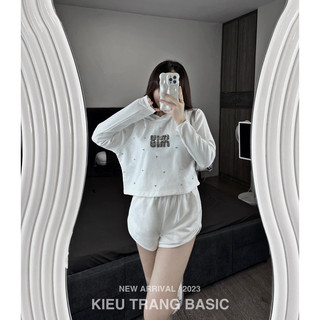 Set Nỉ Mũ Đính Đá Miuiu Kiều Trang Basic