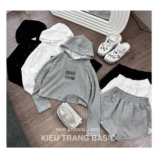 Set Nỉ Mũ Đính Đá Miuiu Kiều Trang Basic