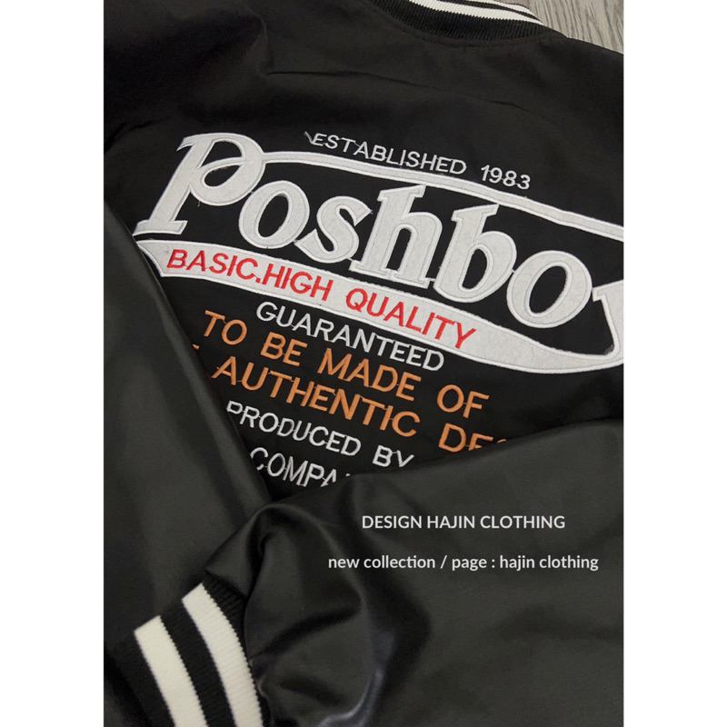 Bomber ullzang phối da POSHBOY mix tay da