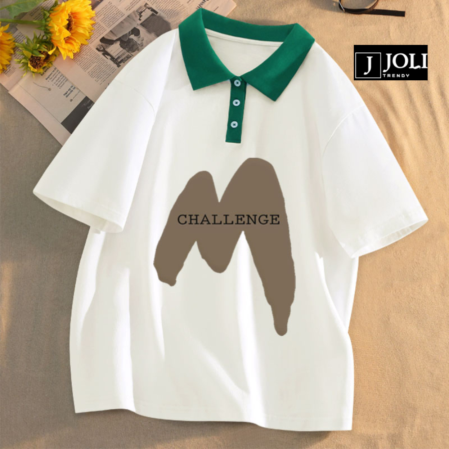 Áo Polo Nữ, Polo Unisex By JOLI Mã 08 In Hình Form Rộng Tay Lỡ Cho Nam Nữ | BigBuy360 - bigbuy360.vn