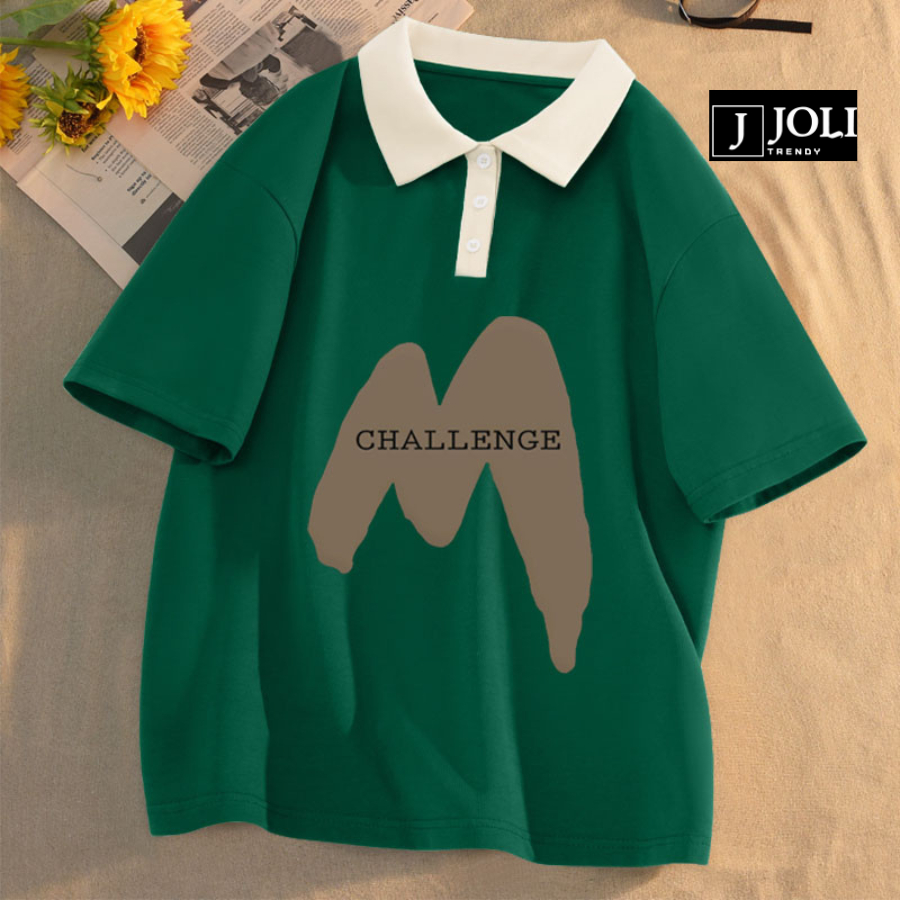 Áo Polo Nữ, Polo Unisex By JOLI Mã 08 In Hình Form Rộng Tay Lỡ Cho Nam Nữ | BigBuy360 - bigbuy360.vn