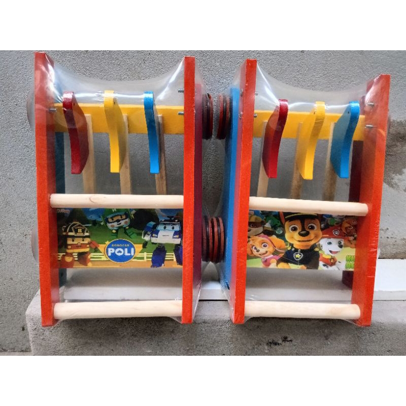 Xe tập đi gỗ 3 con chim mẫu phim hoạt hình