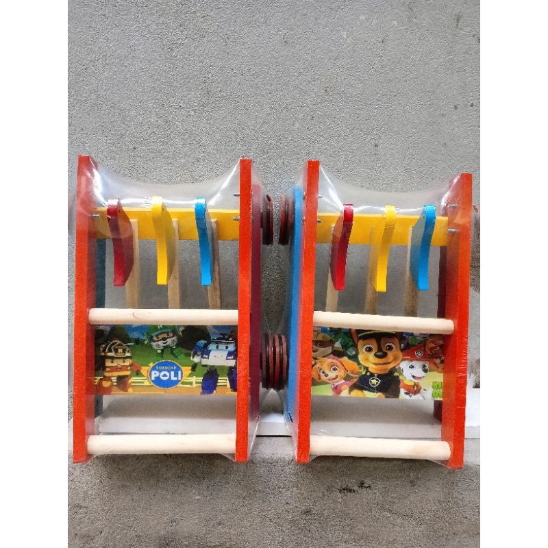 Xe tập đi gỗ 3 con chim mẫu phim hoạt hình