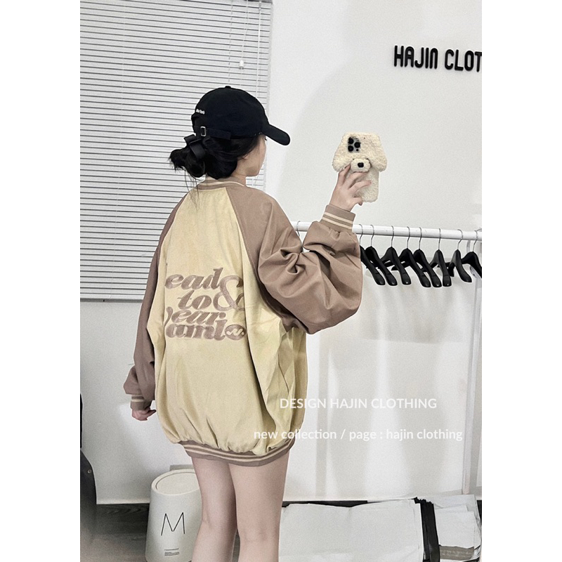 Áo Bomber Phối Tay Da Nam Nữ