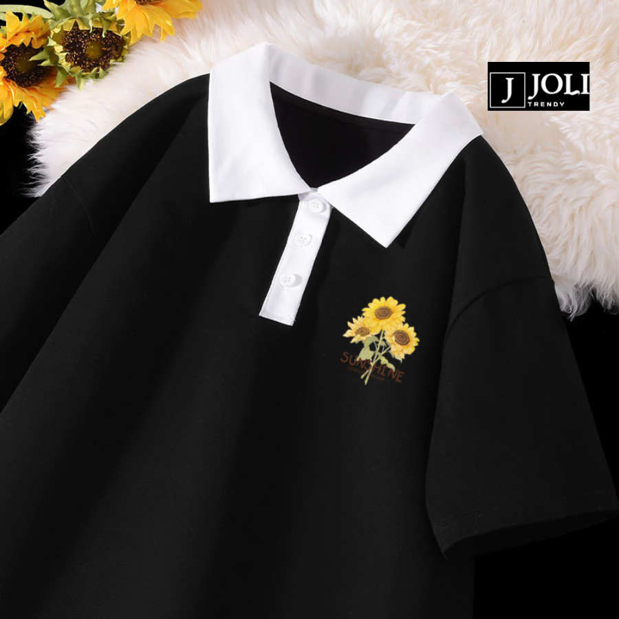 Áo Polo Nữ, Polo Unisex By JOLI Mã 08 In Hình Form Rộng Tay Lỡ Cho Nam Nữ | BigBuy360 - bigbuy360.vn