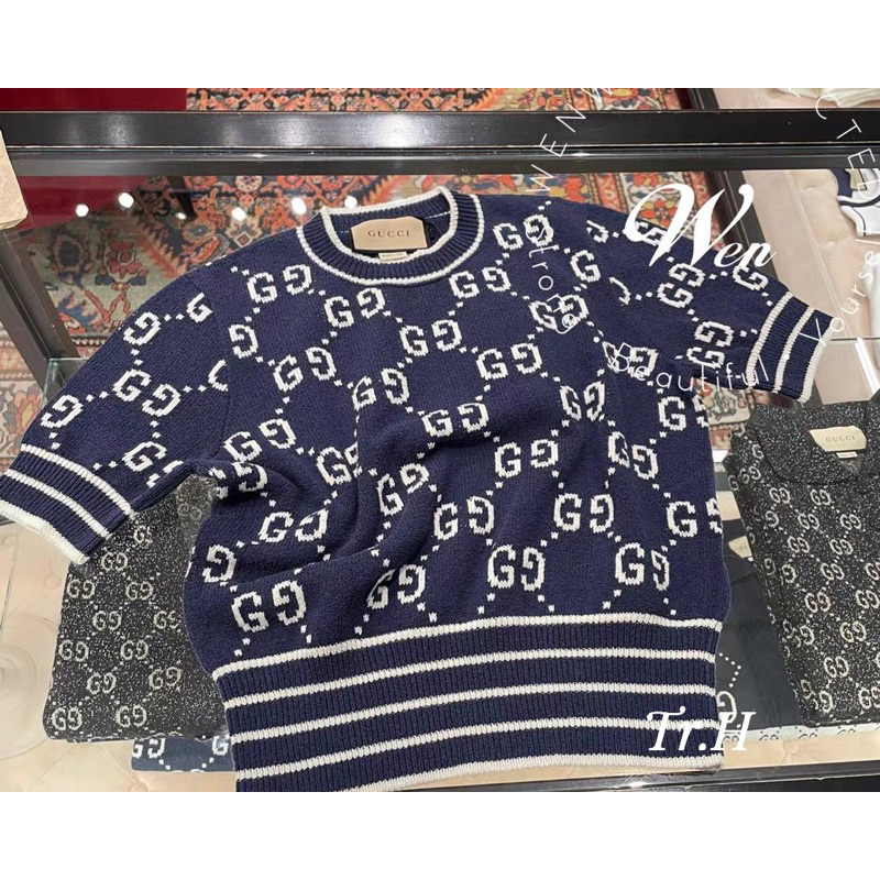 Áo Len Cộc Tay Gu Chì Xanh Than