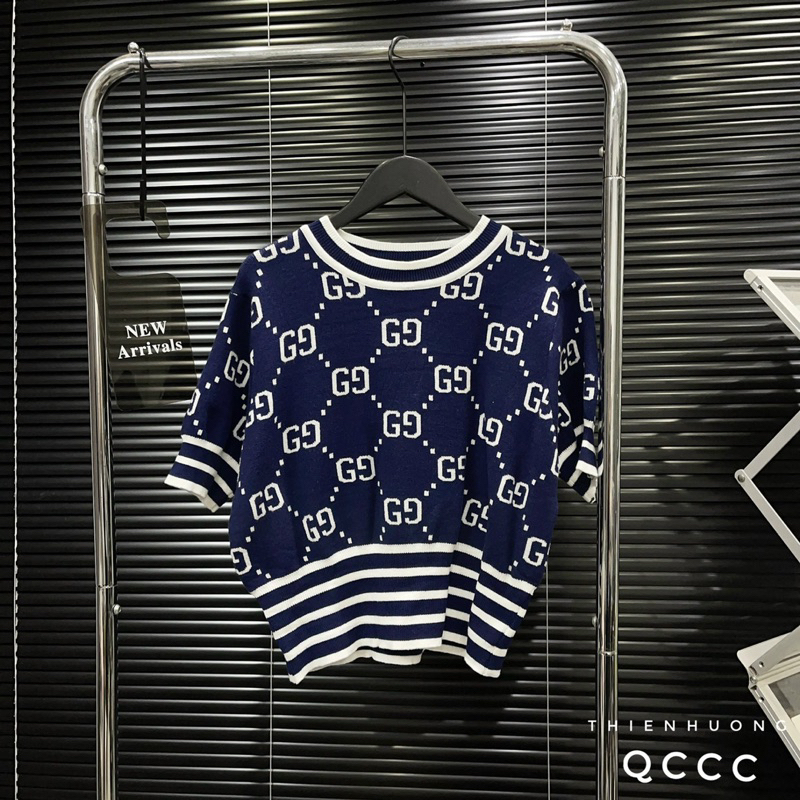 Áo Len Cộc Tay Gu Chì Xanh Than