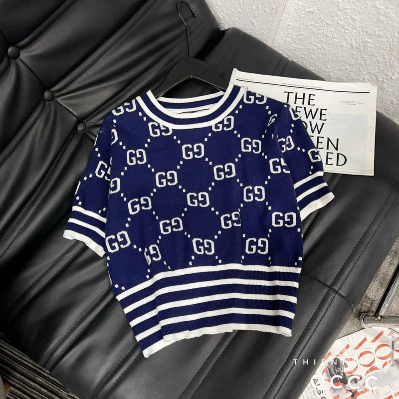 Áo Len Cộc Tay Gu Chì Xanh Than