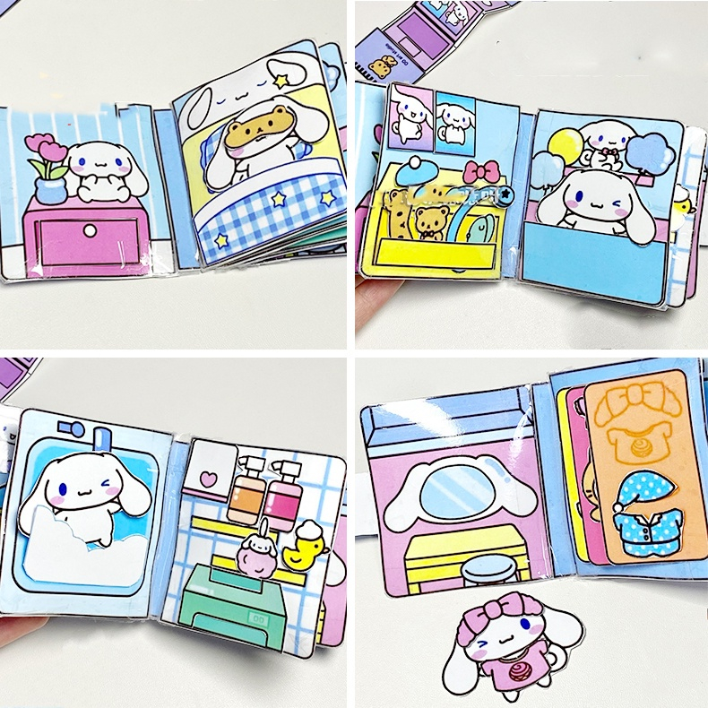 Đồ chơi DIY Squishy giấy Tranh tương tác Quiet Book các nhân vật hoạt hình Sanrio Kuromi Melody Cinnamoroll Pochacco