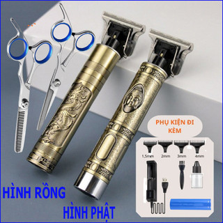 Bộ Tông đơ cắt tóc , cạo râu , chấn viền cắt tóc nam chuyên dụng pin rời dễ dàng thay thế