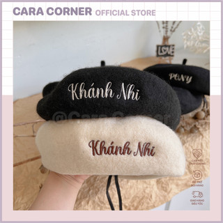 MŨ NỒI DẠ THÊU TÊN CHO BÉ [PHỤ KIỆN THÊU TÊN]