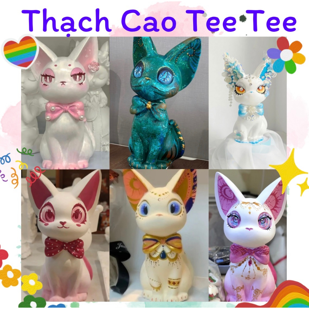 Tô tượng thạch cao size 2XL mèo JiJi tai to quý tộc ( kèm màu và cọ)