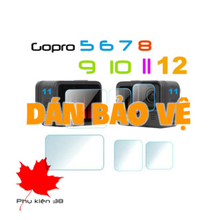 Dán Cường lực bảo vệ ống kính Gopro 5 6 7 8 9 10 11 Trước và Sau