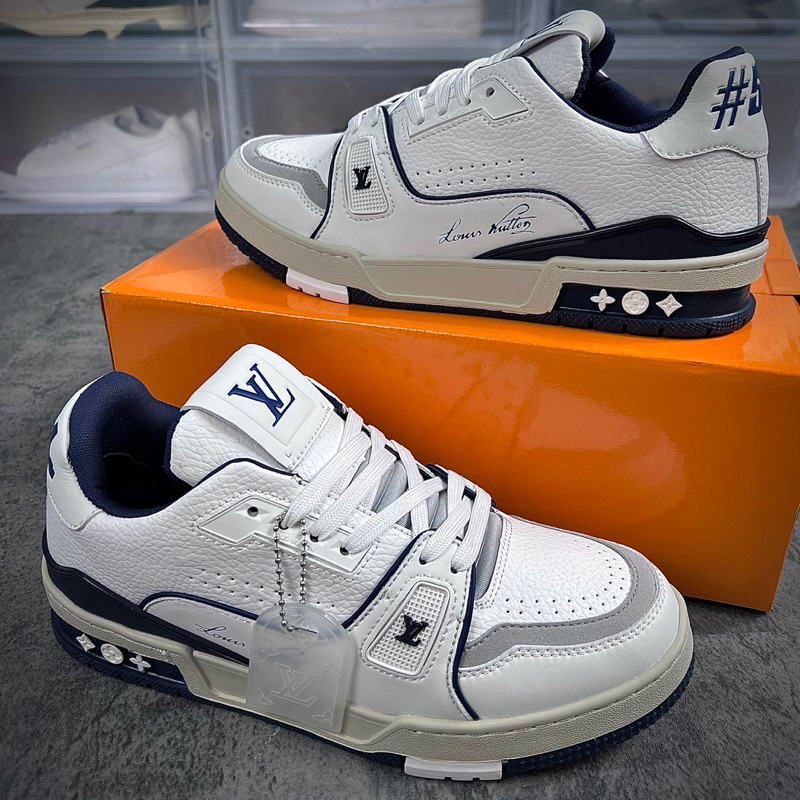 Giày Thể Thao Nam Nữ LV Trainer Xanh Navy