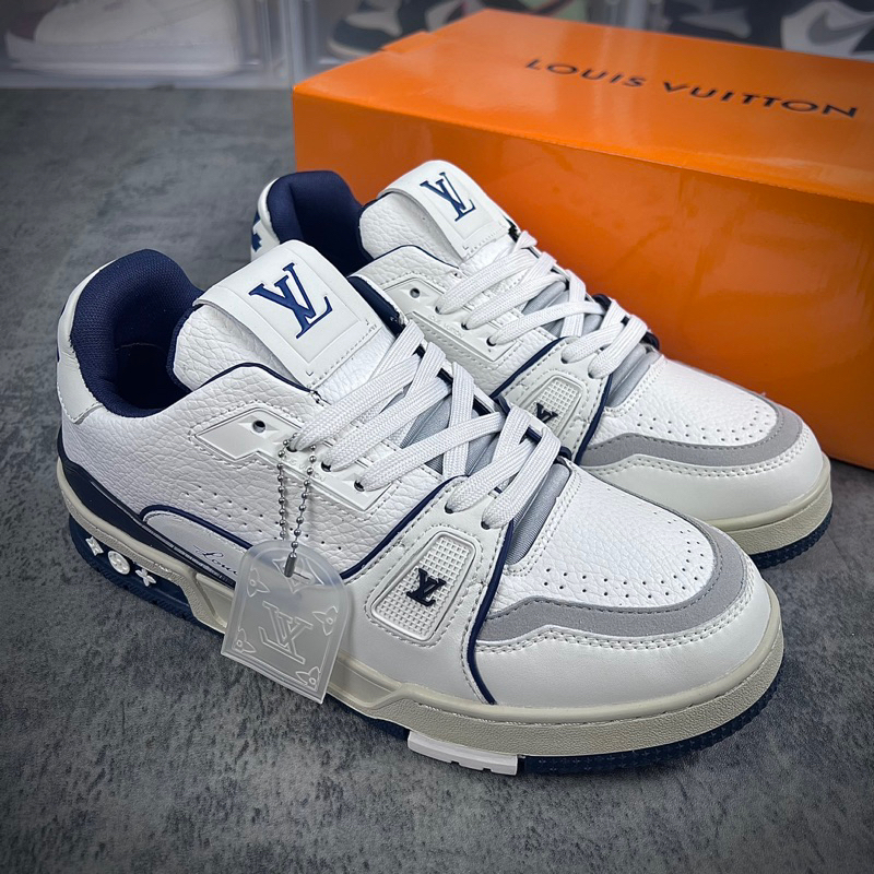 Giày Thể Thao Nam Nữ LV Trainer Xanh Navy