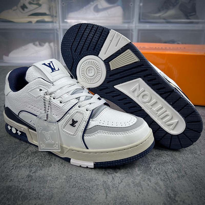 Giày Thể Thao Nam Nữ LV Trainer Xanh Navy