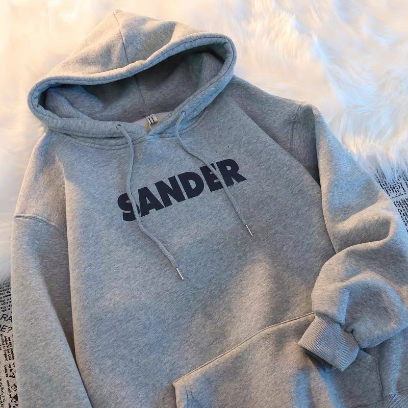 Áo Khoác HOODIE nỉ bông mũ to 2 lớp Unisex form rộng HAUTEUR in chữ Sander