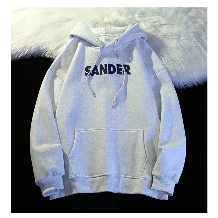 Áo Khoác HOODIE nỉ bông mũ to 2 lớp Unisex form rộng HAUTEUR in chữ Sander