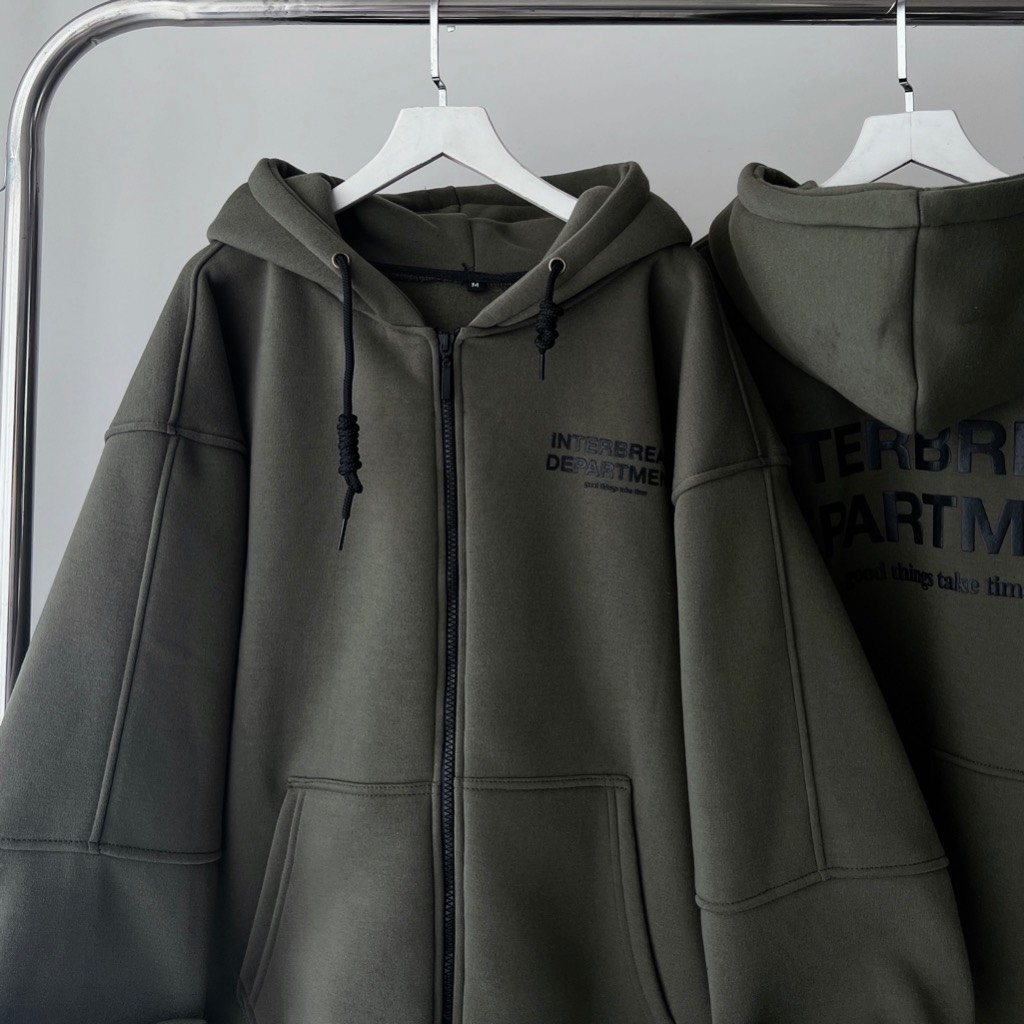 Áo Khoác HOODIE nỉ bông mũ to 2 lớp Unisex form rộng