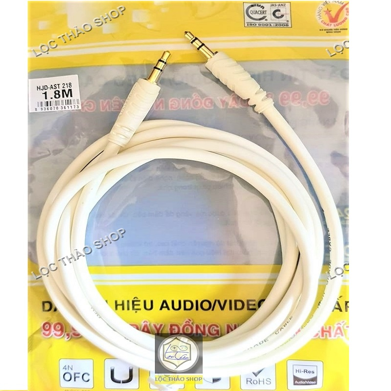 Cáp loa 2 đầu jack 3.5 dài 1.5M 3M 5M 10M cao cấp