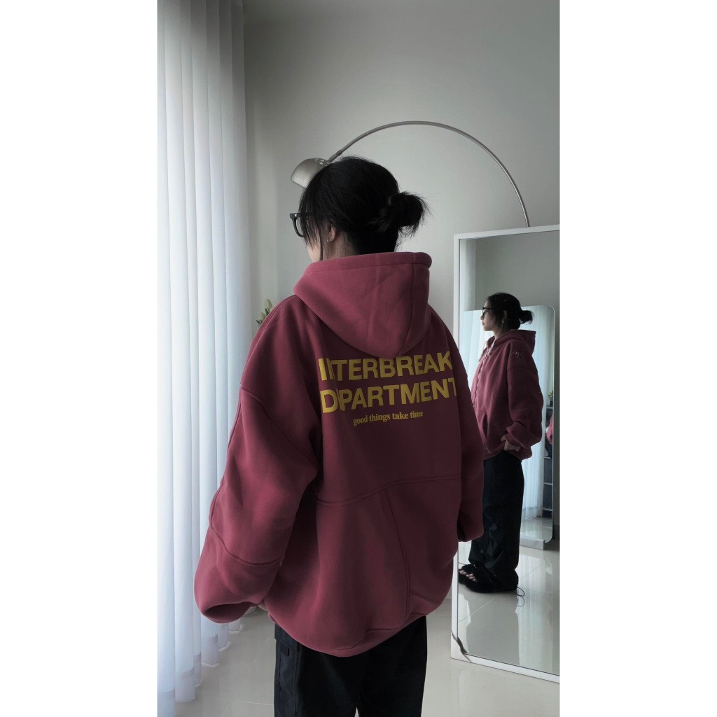 Áo Khoác HOODIE nỉ bông mũ to 2 lớp Unisex form rộng