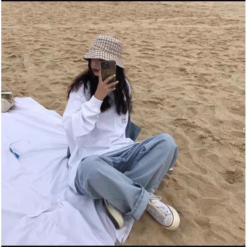 Quần Jean suông gân 2 màu hot