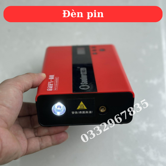 Kích Bình - Bơm Hơi - Sạc Dự Phòng - Đèn Pin - Dung Lượng 119800 mAh - 4 trong 1 - Chính Hãng SOULOR