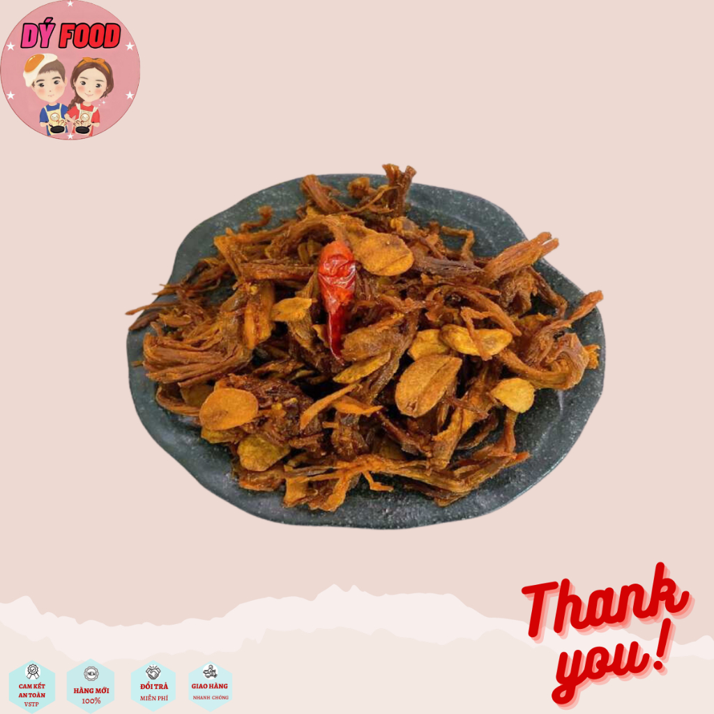 Hộp 300 Gram Khô Heo Cháy Tỏi loại hảo hạng, siêu đậm vị loại 1 - Dý Food