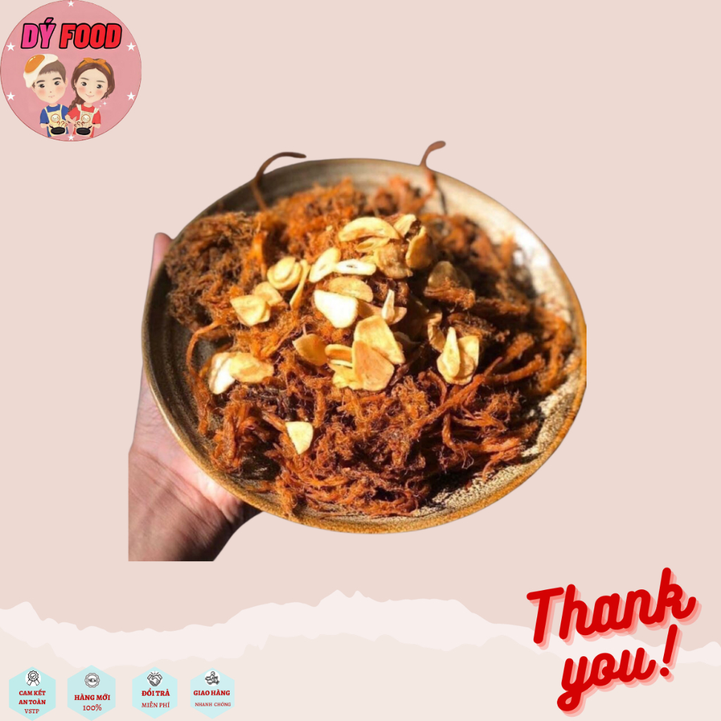 Hộp 300 Gram Khô Heo Cháy Tỏi loại hảo hạng, siêu đậm vị loại 1 - Dý Food
