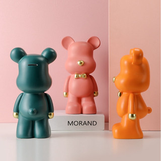 Ống heo tiết kiệm hình gấu bearbrick decor - lợn tiết kiệm cho bé yêu