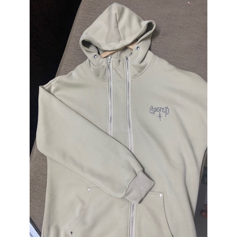 Ảnh thật - Áo khoác hoodie Socred khoá zip form rộng kiểu dáng basic phong cách Hàn Quốc NewArrival 2023