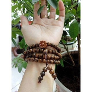 chuỗi gỗ dâu có charm hoa 108 hạt