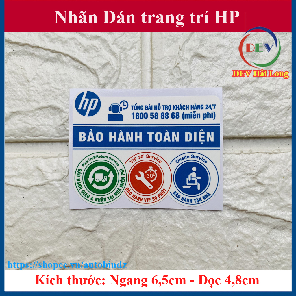 Nhãn Dán HP mẫu 3 kích thước 6.5x4.8cm