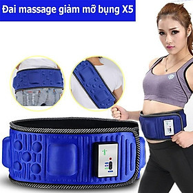 Máy massage rung nóng x5, đai massage giảm mỡ bụng hồng ngoại x5 hl-808 - điện tử, có hẹn giờ tắt