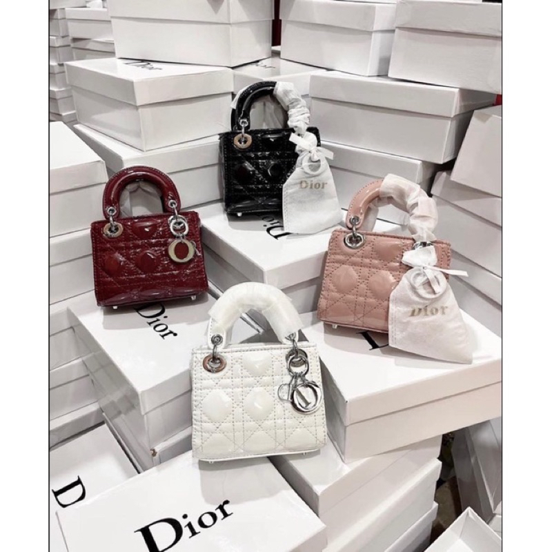 Túi dior sz 14 tag vàng, k box