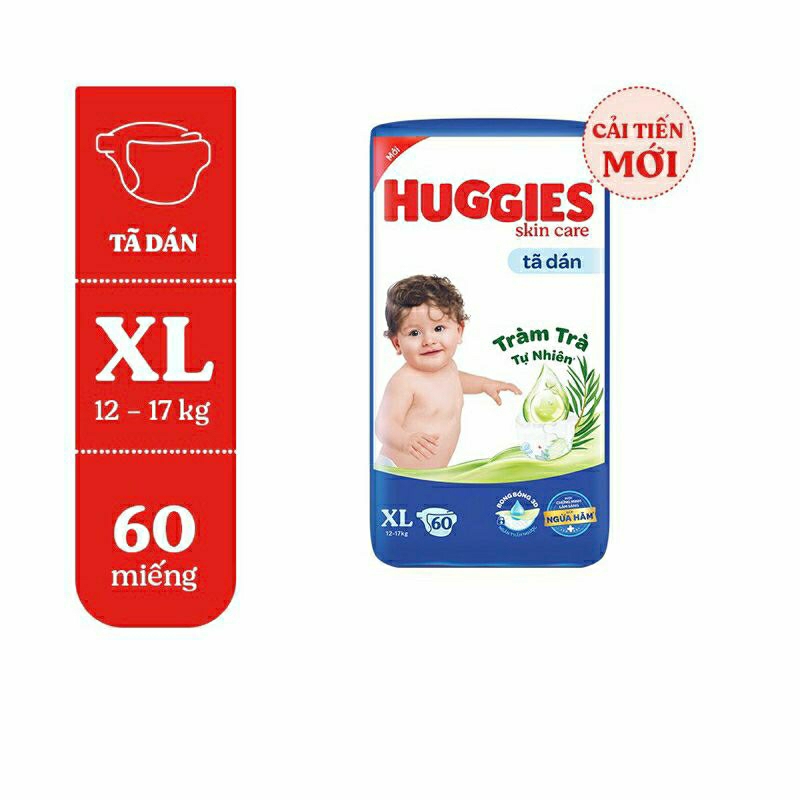 🏰 HCM 🏰 Tã dán Huggies skid care tràm trà 💗 S54+6 💗 S80+2 💗M76+3 💗 L68 💗 XL60 💗 XXL54 )