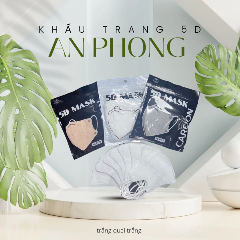 khẩu trang 5D an phong tông màu thái 1 túi 10c mua từ 10 túi tặng 1 túi