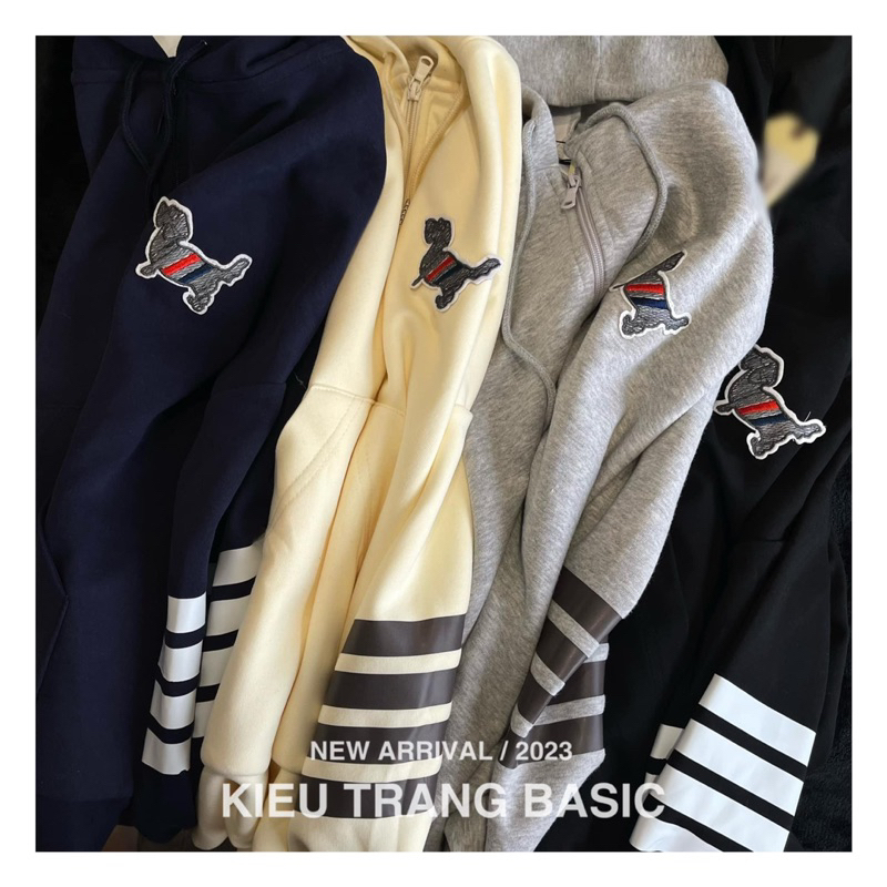 Khoác Nỉ Thom Logo Chó Thêu