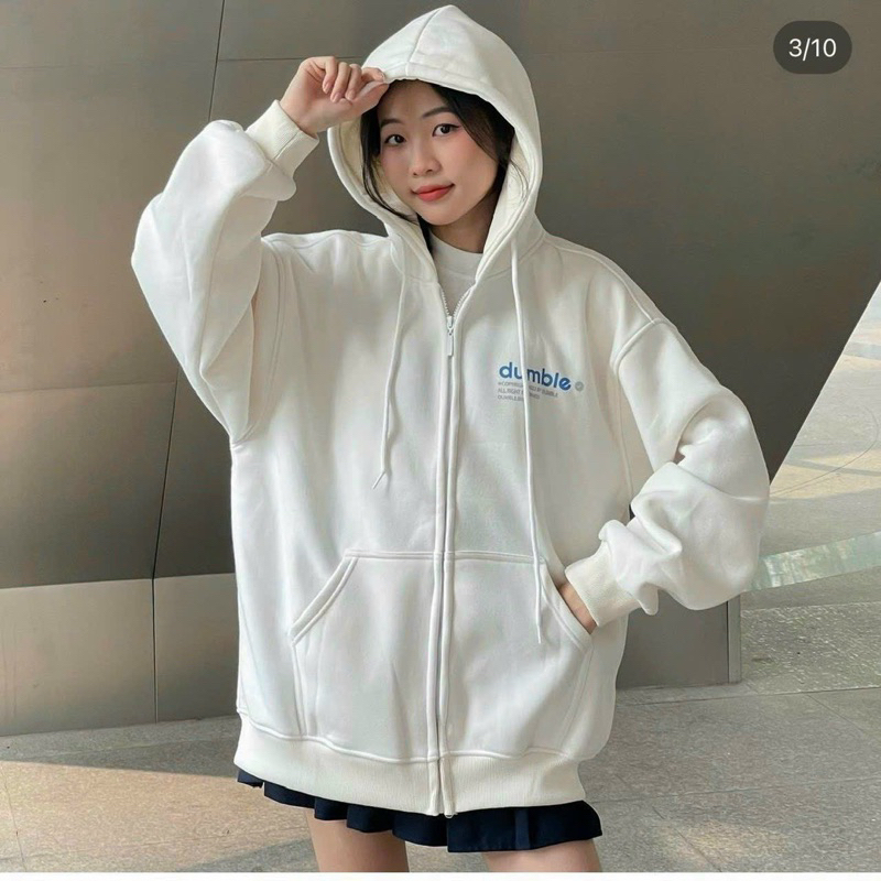 Áo hoodie zip nỉ dây kéo, áo khoác zip unisex có nón mùa đông G388