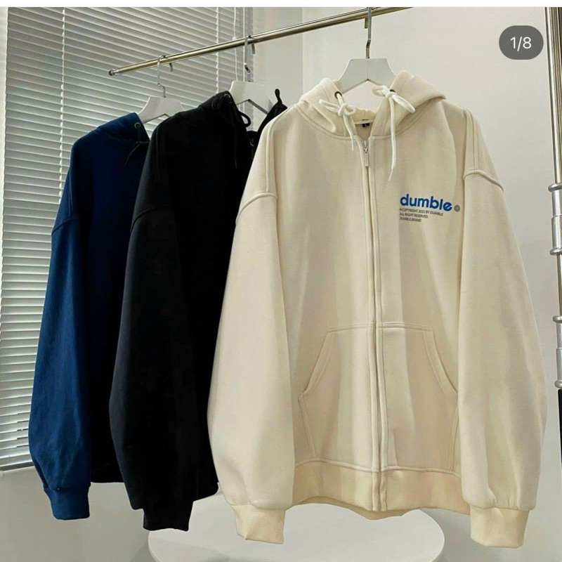 Áo hoodie zip nỉ dây kéo, áo khoác zip unisex có nón mùa đông G388