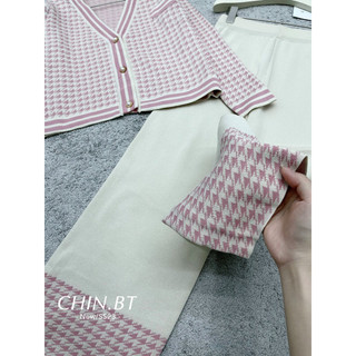 (BT) Set bộ len kẻ ziczac hàng QCL1