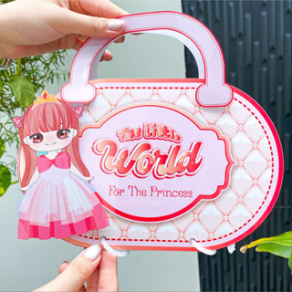 Học liệu bóc dán búp bê giấy litle word ngôi nhà búp bê bằng giấy cho bé gái