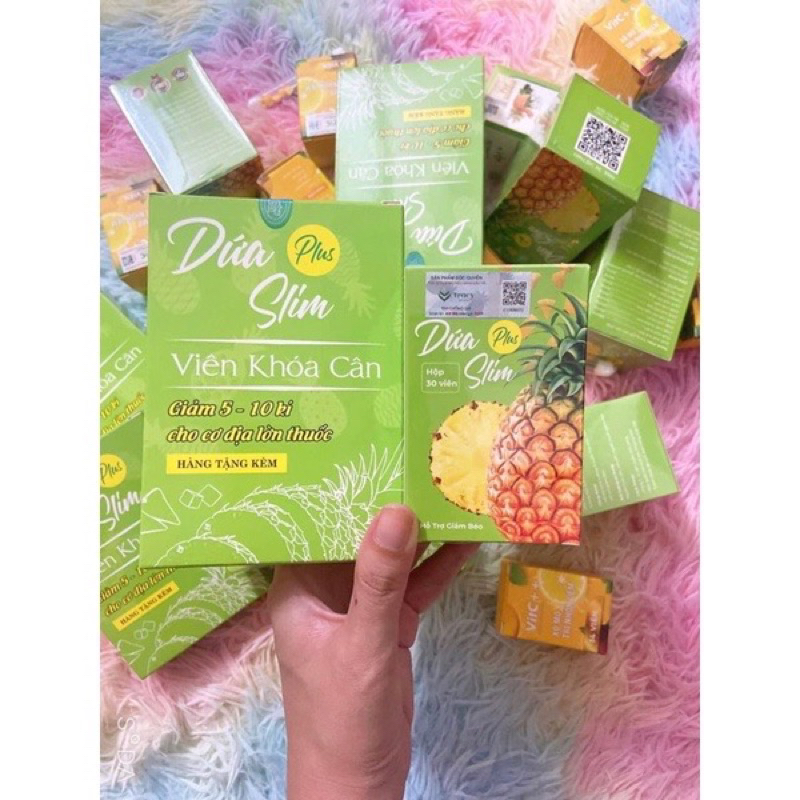 Giảm cân Dứa Slim Plus Chính Hãng giảm mạnh +tăng kèm 30viên khoá cân
