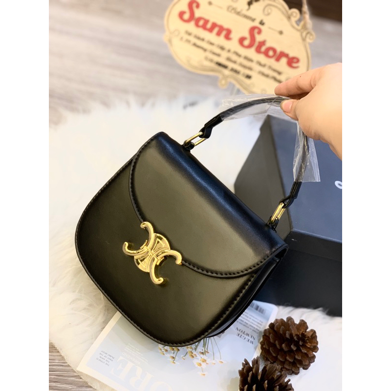 Túi CÉ-LINE dáng tròn da trơn size 19cm