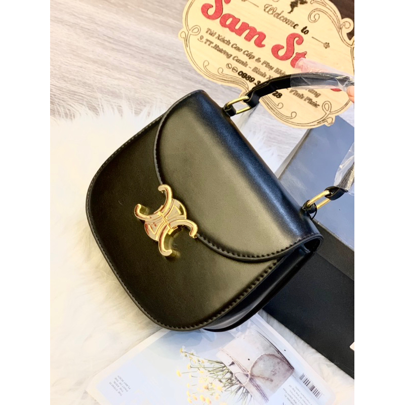 Túi CÉ-LINE dáng tròn da trơn size 19cm