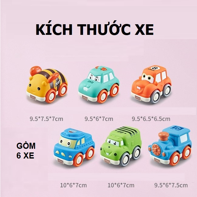 Xe ô tô đồ chơi hoạt hình cho bé, xe công trình, xe giao thông, xe poli mini chạy đà, nhiều mẫu mã cho bé